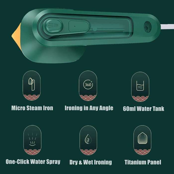 Professional Portable Wet & Dry Steam Iron - 360degree Rotation