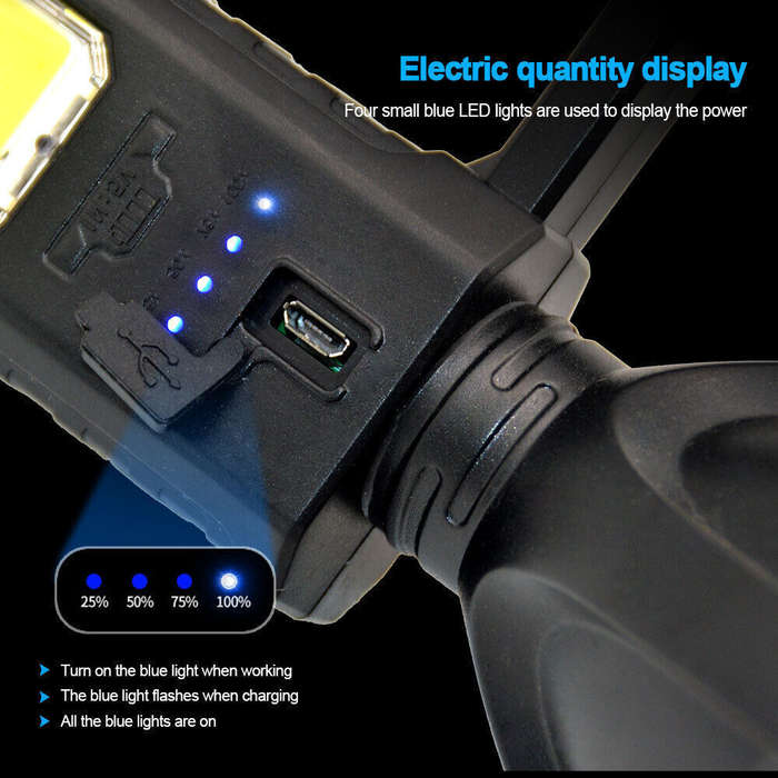Multi-Functional 4 MODE Glare Pistol light With tripod - USB & Solar Charged
