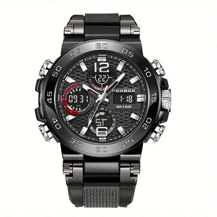 LIGE FOXBOX - Watch For Men With Luminous Button Feature and Dual Display