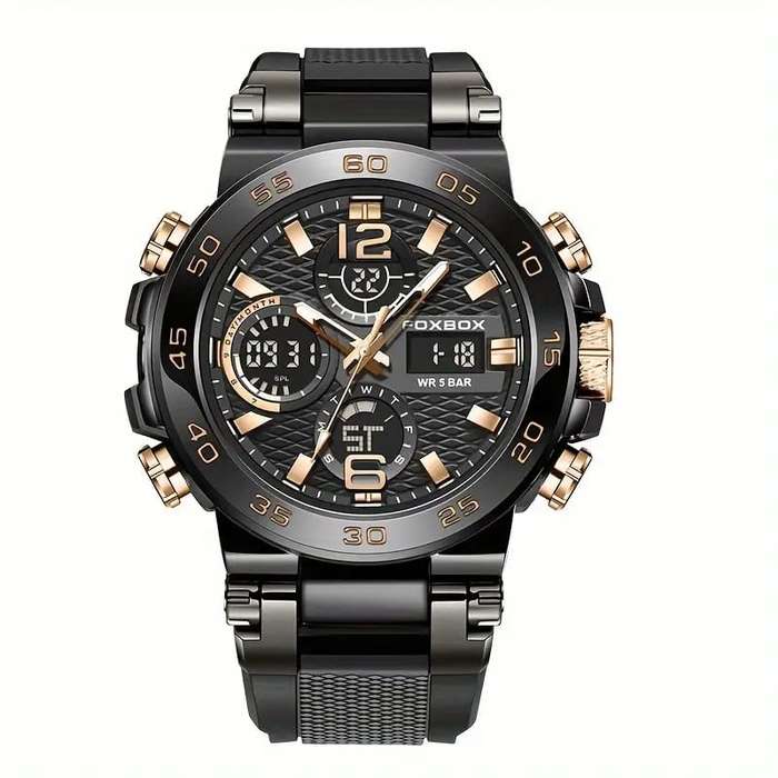 LIGE FOXBOX - Watch For Men With Luminous Button Feature and Dual Display