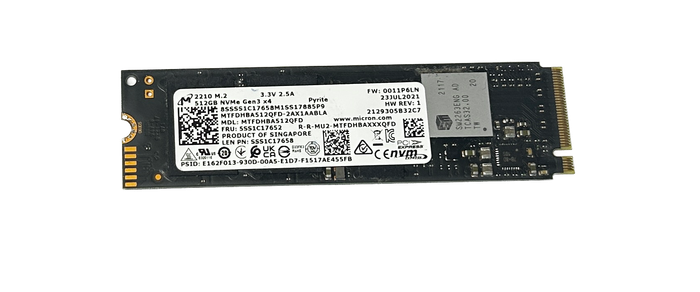 MICRON 2210 512GB m.2 2280 NVMe Gen3 SSD