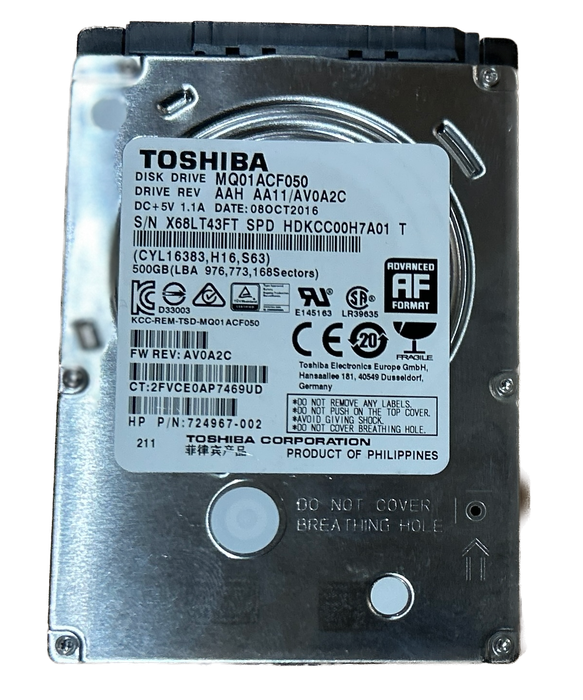 Toshiba 500GB Laptop HDD