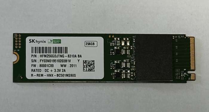 SK Hynix 256GB m.2 2280 NVMe SSD