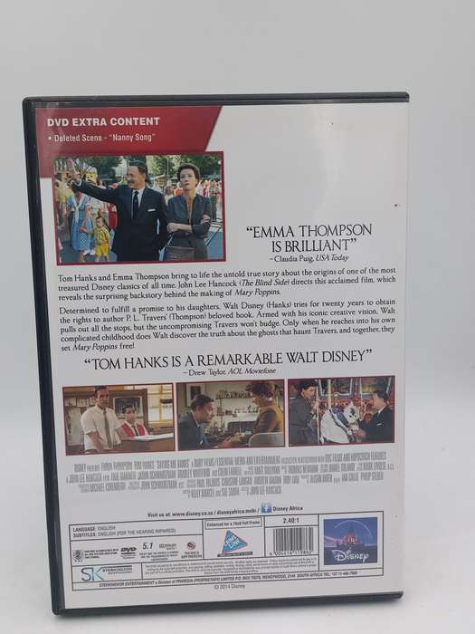 Saving Mr. Banks DVD - Emma Thompson & Tom Hanks
