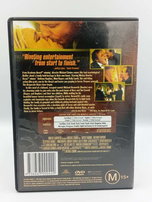 Desperate Hours DVD - Mickey Rourke, Anthony Hopkins