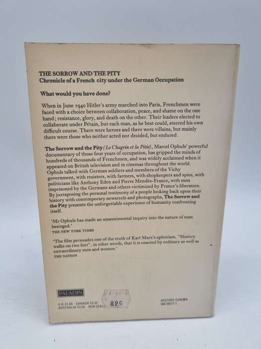 The Sorrow & The Pity Chronicle of a French City under the German Occupation - Marcel Ophuls