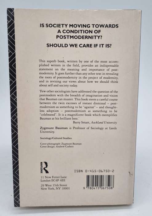 Intimations of Postmodernity ~ Zygmunt Bauman|  Routledge, 1994