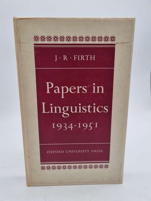 Papers in Linguistic 1934-1951 by JR Firth | Oxford Univ Press