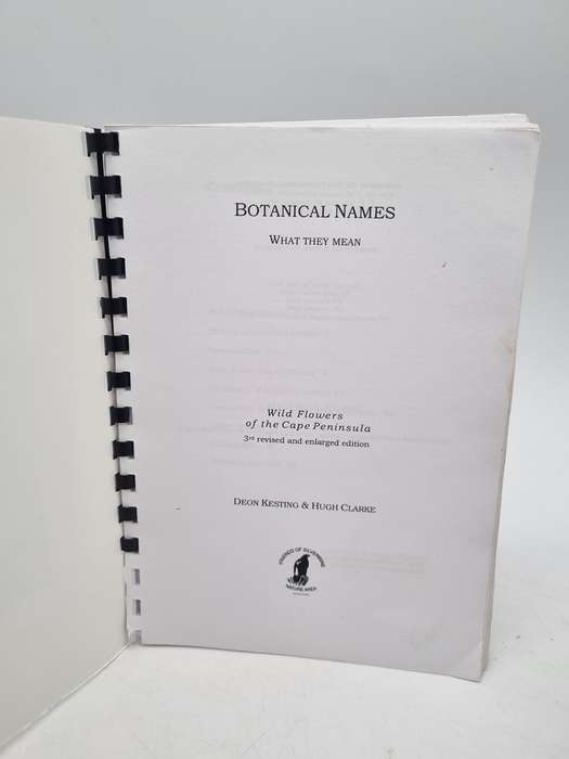 Botanical Names What They Mean - Wild Flowers of the Cape Peninsula - Deon Kesting