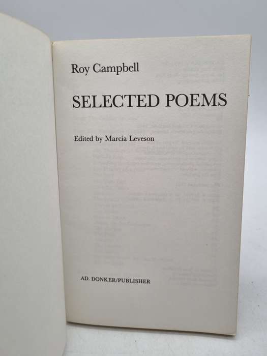Roy Campbell: Selected Poems