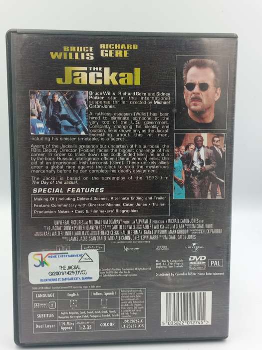 The Jackal DVD - Bruce Willis & Richard Gere