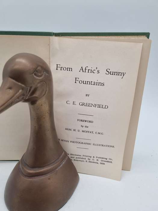From Afric's Sunny Fountains by CE Greenfield | Signed and inscribed by the Author | Bulawayo, 1939