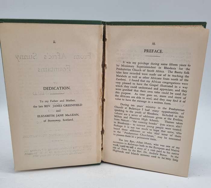 From Afric's Sunny Fountains by CE Greenfield | Signed and inscribed by the Author | Bulawayo, 1939