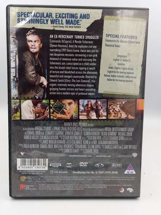 Blood Diamond DVD - Leonard DiCaprio, Jennifer Connelly & Djimon Hounsou