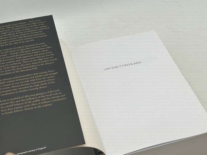 On the Contrary ~ Tony Leon | Signed