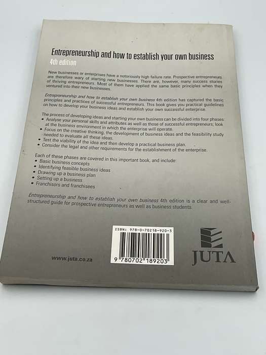 Entrepreneurship and How to Establish Your Own Business - Johan Strydom
