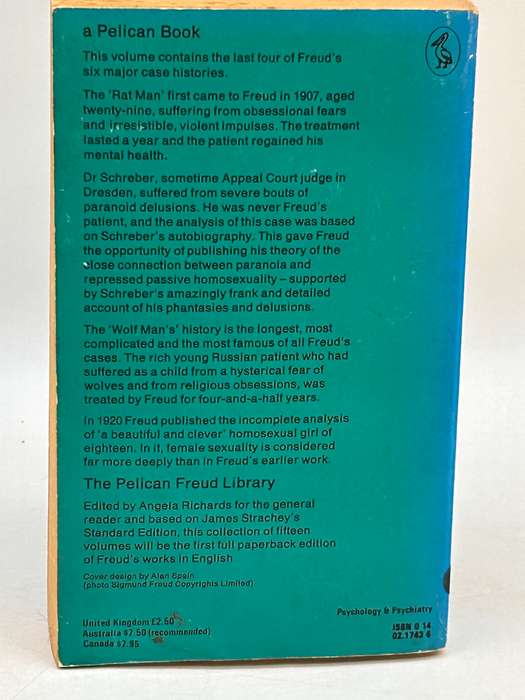 Sigmund Freud 9 Case Histories II Rat Man, Schreber, Wolf Man, Female Homosexuality