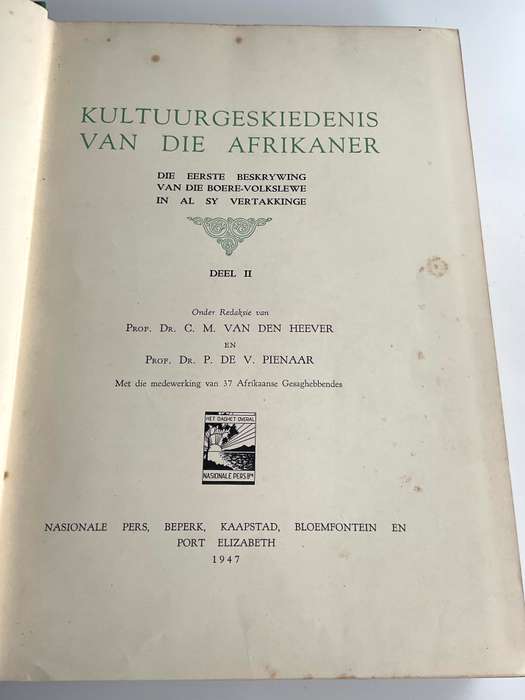 Kultuurgeskiedenis van die Afrikaner . Deel 1 - 2