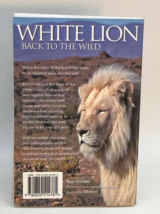 White Lion Back to the wild Andrew Schofield | Signed & Inscribed by Andrew
