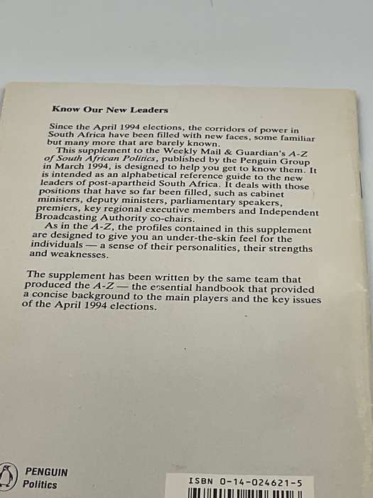A-Z of South African Politics, The Essential Handbook, 1994 - Anton Harber & Barbara Ludman