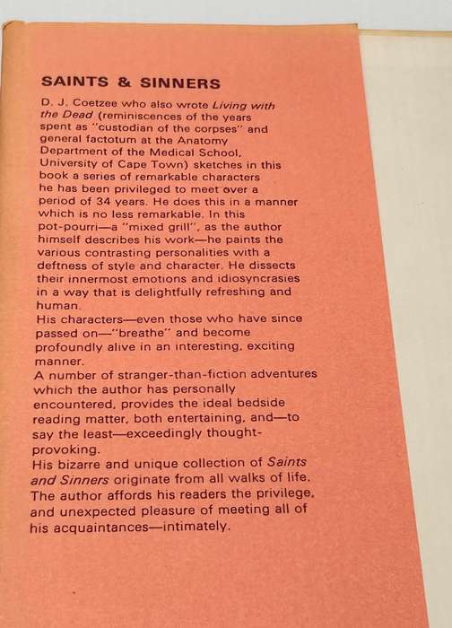 Saints & Sinners D.J. Coetzee | Signed