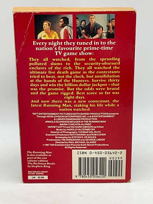The Running Man by Stephen King writing as  Richard Bachman 1988