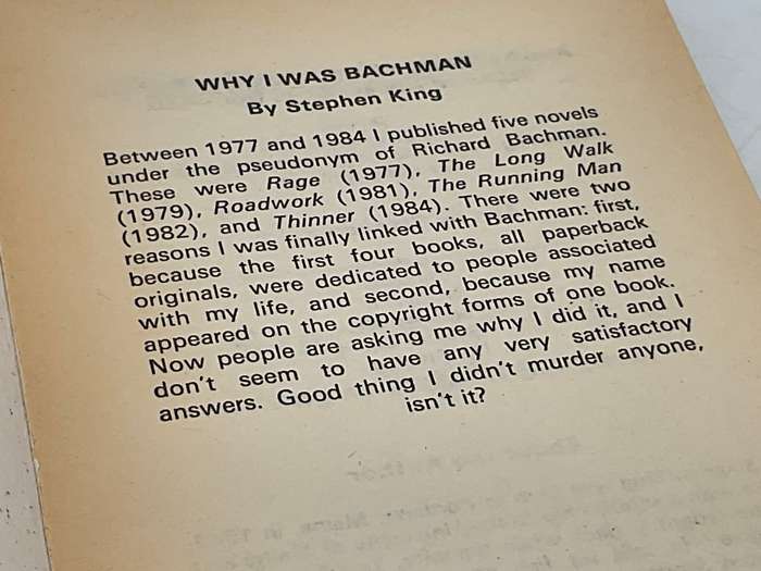 The Running Man by Stephen King writing as  Richard Bachman 1988