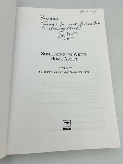 Something to Write Home About ~ Edited by Claude Colart and Sahm Venter (Signed) | Journalism