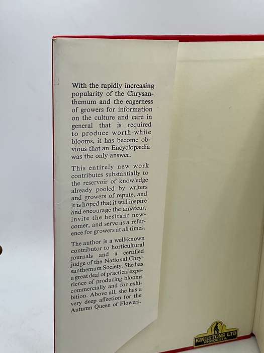Pearson's Encyclopaedia of Chrysanthemums Monica Bennett First Edition 1958