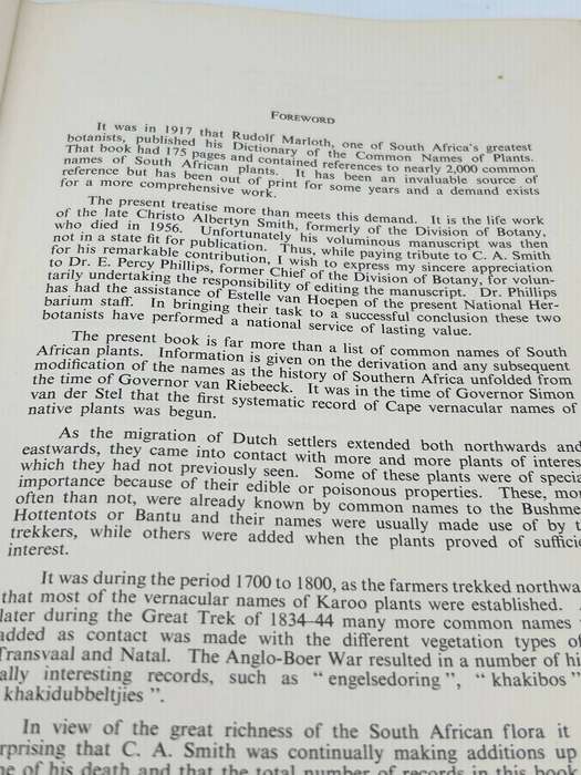 Common Names of South African Plants - CA Smith 1966