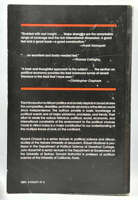 Politics and Society in Contemporary Africa by Naomi Chazan, ... 1988