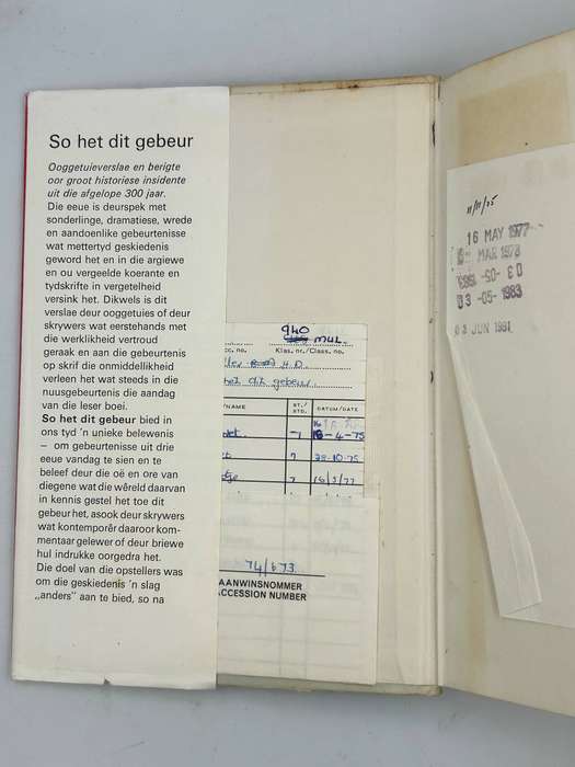 So Het Dit Gebeur by Hans Dieter Müller, Louis L. Snyder & Richard B. Morris