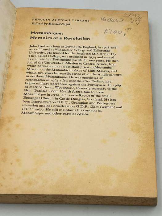 Mozambique: Memoirs of a Revolution by John Paul