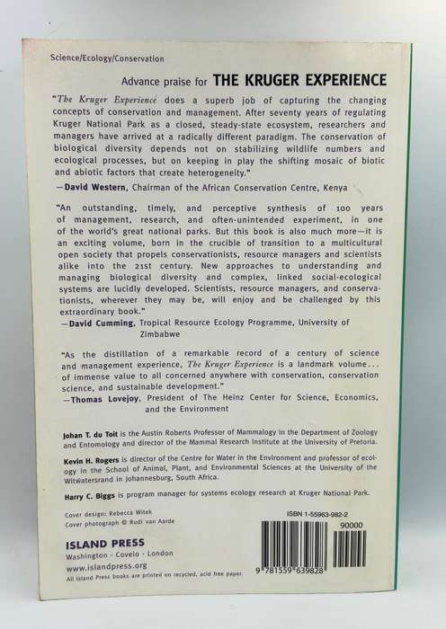 The Kruger Experience: Ecology and Management of Savanna Heterogeneity by Johan T Du Toit ...