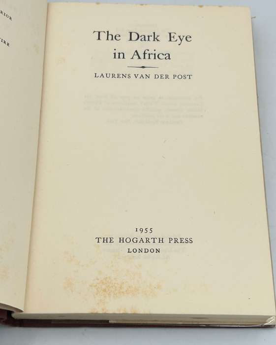 The Dark Eye in Africa by Laurens Van Der Post | First Edition 1955
