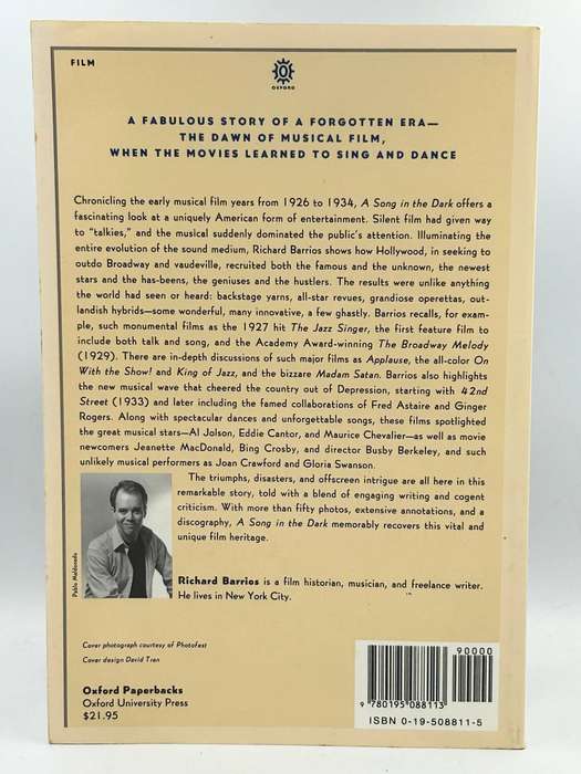 A Song in the Dark: The Birth of the Musical Film ~ Richard Barrios