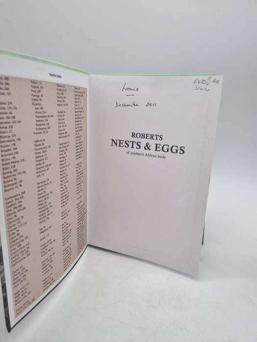 Roberts Nests & Eggs of Southern African Birds - Warwick Tarboten
