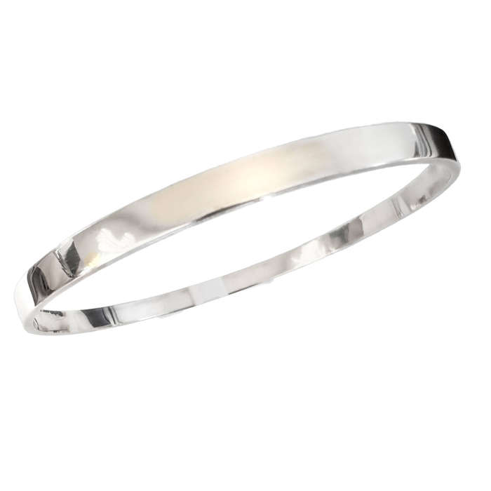 5 mm SOLID POLISHED 925 STERLING SILVER BANGLE. 17,7 grams