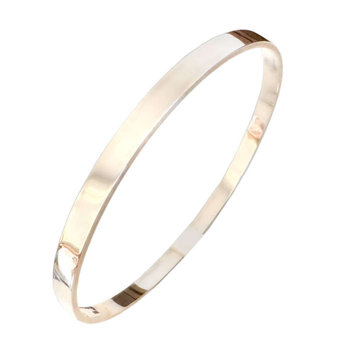 5 mm SOLID POLISHED 925 STERLING SILVER BANGLE. 17,7 grams