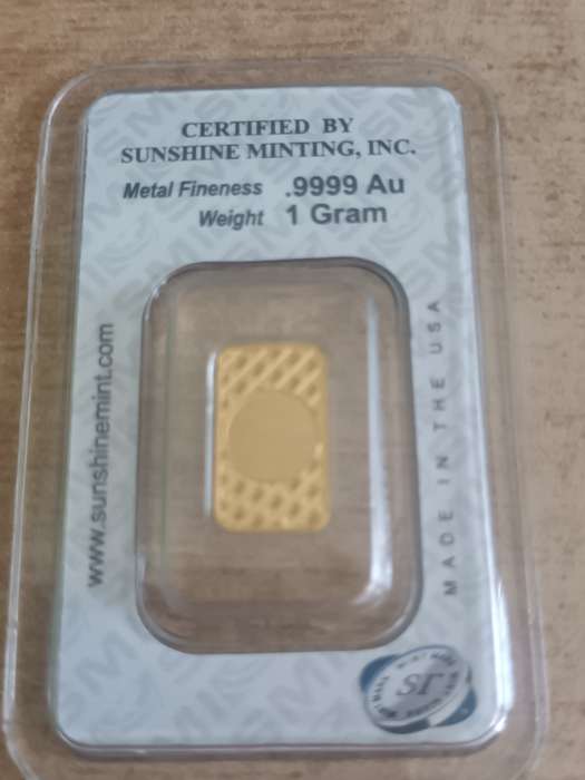 1 gram 24 kt pure gold from Sunshine Mint.
