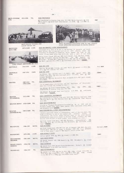 The Encyclopedia of South African Post Offices and Postal Agencies Vol I by Ralph Putzel , (A-E)