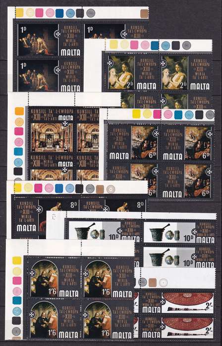 Malta 1950> sets in marginal control B4 , MNH & M/H                  ( 13 X SCANS)