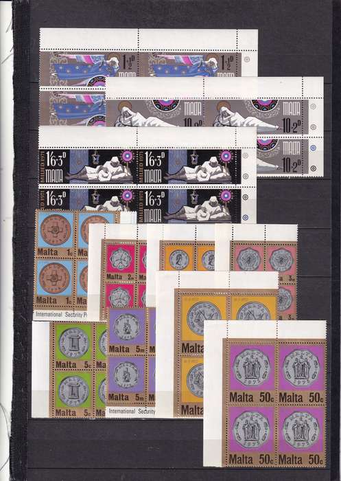 Malta 1950> sets in marginal control B4 , MNH & M/H                  ( 13 X SCANS)