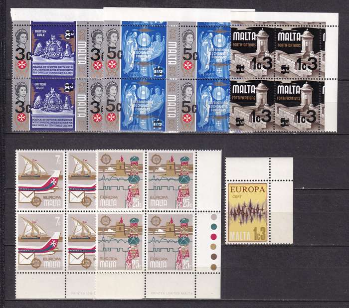 Malta 1950> sets in marginal control B4 , MNH & M/H                  ( 13 X SCANS)