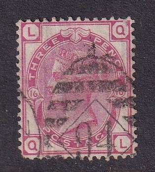 GB 1873-80 3d pale rose Plate 16 (W33), used               (SG 144, CV £80)