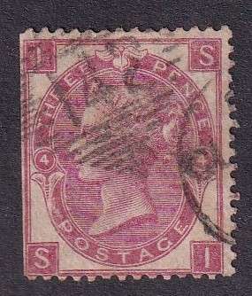 GB QV 1862-64 3d rose, plate 4 (emblems 20 or 20b??), used                  (SG 92, CV £325)
