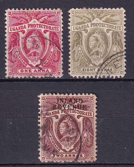 Uganda Protectorate QV 1898-1902 part sets (CA) , used         (SG 84a, 89a, BF 2, CV £42 (R1000)