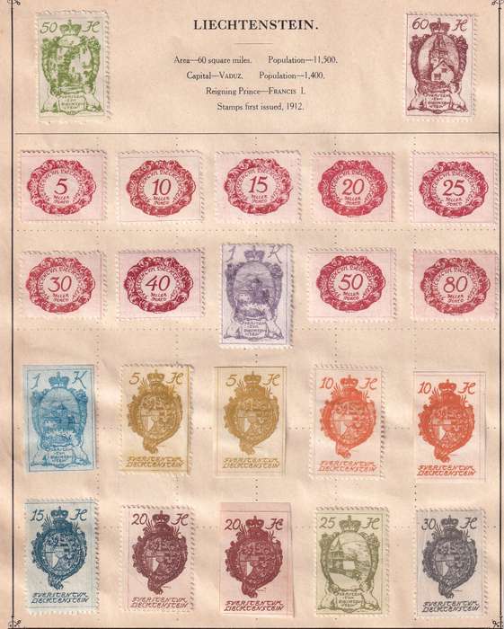 Liechtenstein part sets ,MH & used               (3 x scans, some stamp adherence to pages)