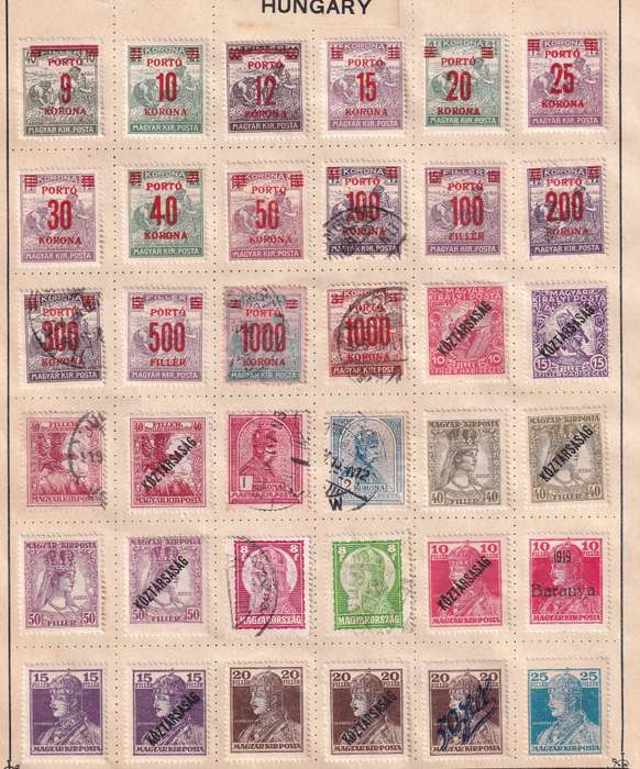 Hungary part sets on pages , M/H & used                      (11 SCANS)