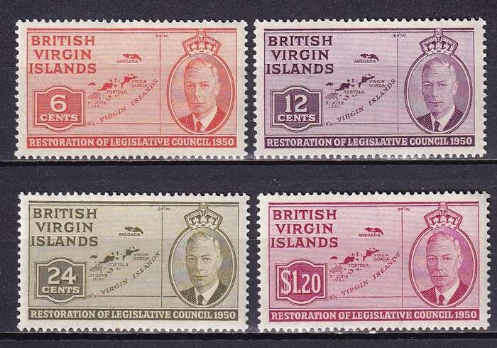 British Virgin Islands KG VI 1951 set , MLH                  ( SG 132-135)